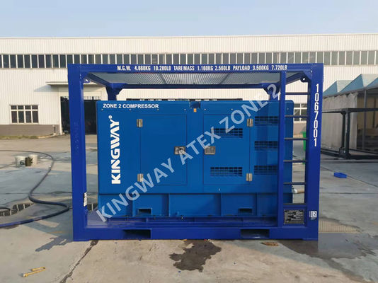 ATEX Zone 2 375CFM サリバン防爆ディーゼルエアコンプレッサー キングウェイ DNV フレーム
