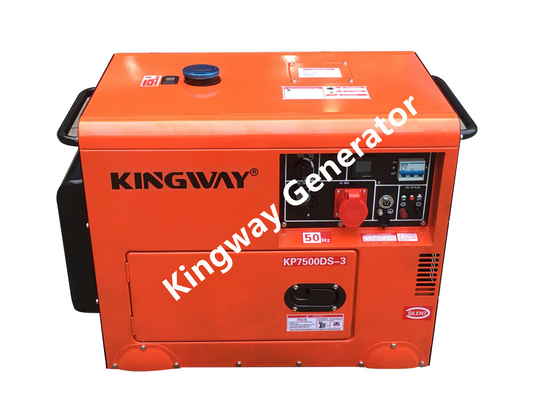 オレンジ色の携帯用発電機の無声発電機セット8KVA 12Hp