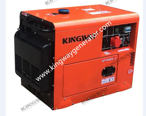 オレンジ色の携帯用発電機の無声発電機セット8KVA 12Hp