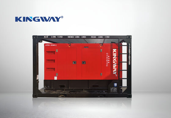 30KVA Kingway ATEX Zone 2 コンパクトサイレント防爆ディーゼル発電機 (DNV昇降フレーム付き)