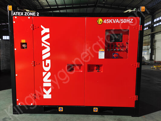 30KVA Kingway ATEX Zone 2 コンパクトサイレント防爆ディーゼル発電機 (DNV昇降フレーム付き)