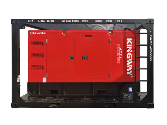 500KVA キングウェイ ATEX Zone 2 T3 防爆サイレントディーゼル発電機 (DNV認証リフティングフレーム付き)